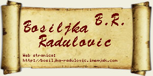 Bosiljka Radulović vizit kartica